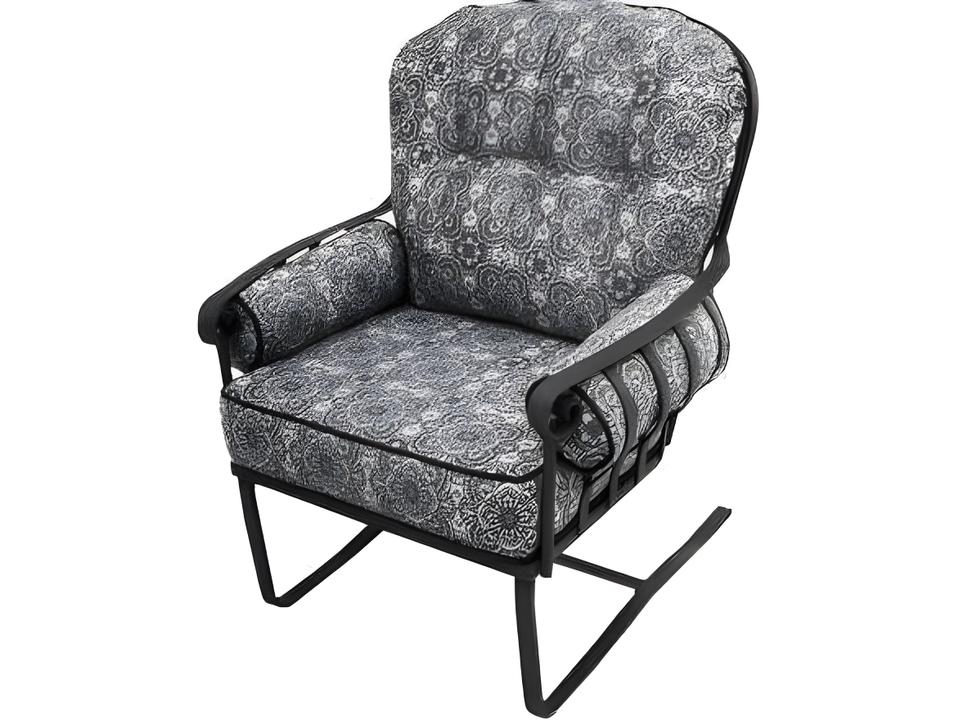 Athens Deep Seating High Back Spring Wrought Iron Lounge Chair