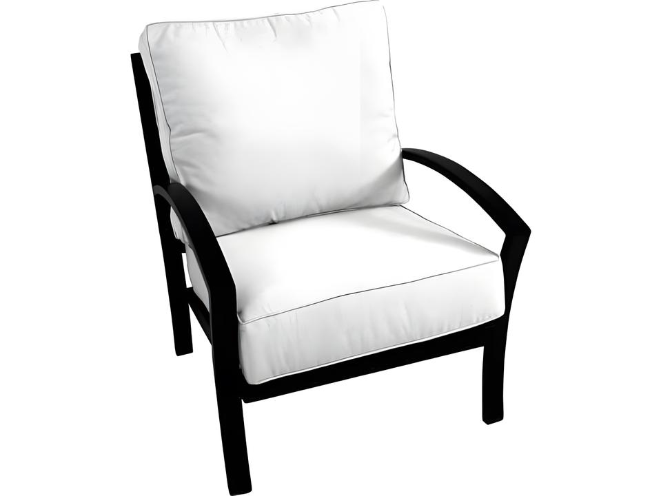 Maddux Wrought Iron Outdoor Lounge Chair with Weather-Resistant Cushions