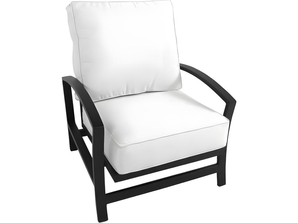 Maddux Wrought Iron Spring Outdoor Lounge Chair with Cushions