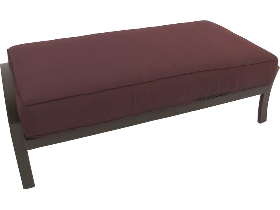 Maddux Outdoor Wrought Iron Ottoman Bench with Cushion