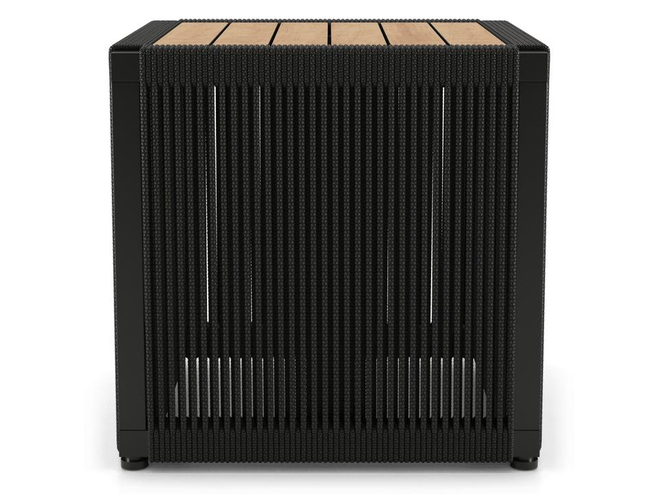Haukland Square End Table with Teak Top and Black Cord