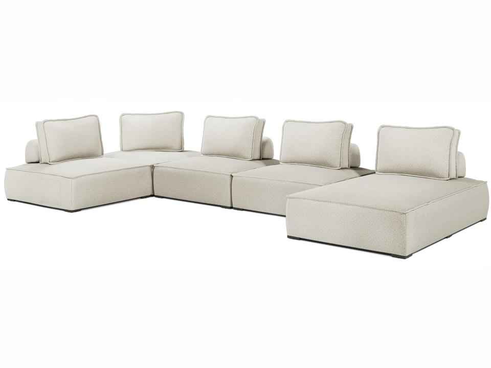 Bahia 5-Piece Modular Sectional Sofa with Greige Fabric