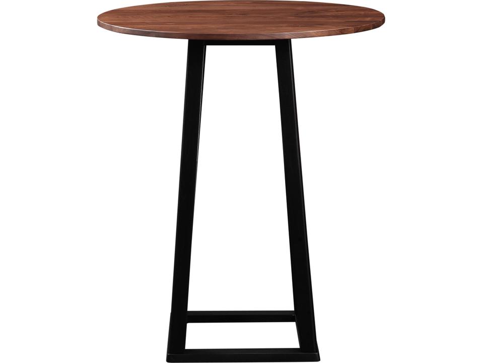 Tri-Mesa Round Bar Table in Walnut and Black Rubberwood