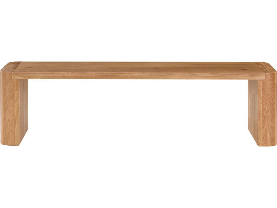 Post 3-Seat Solid White Oak Accent Bench in Natural Finish