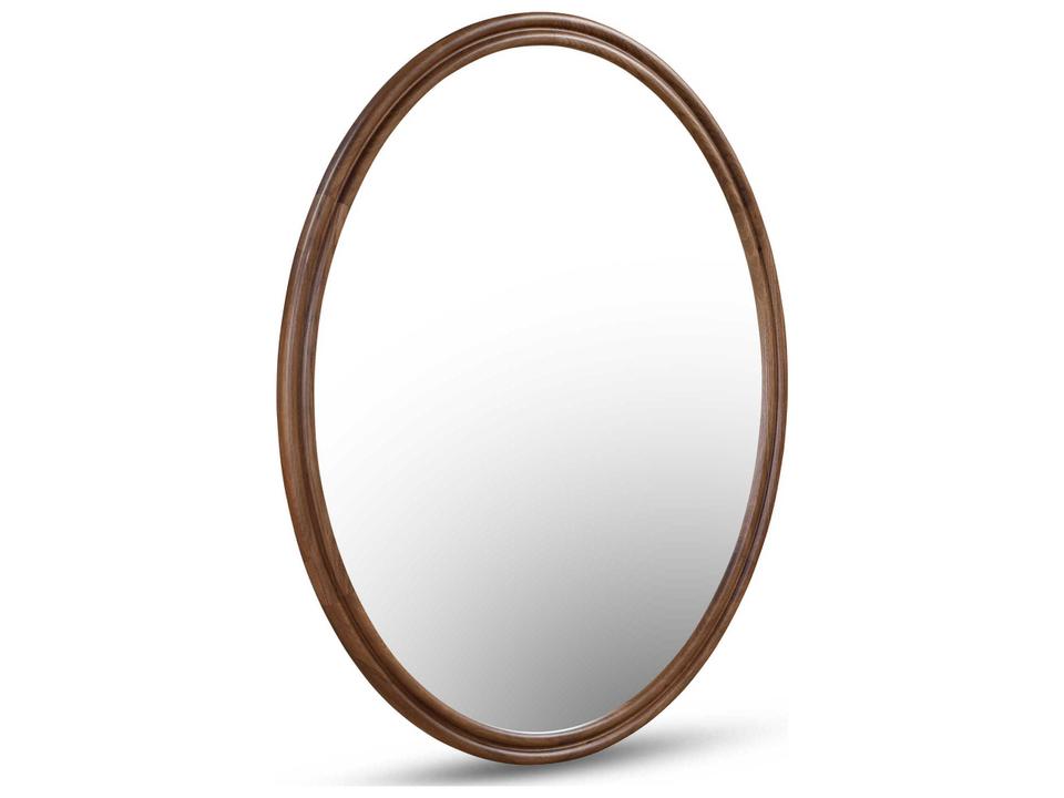Alcott Natural Walnut Oval Wall Mirror