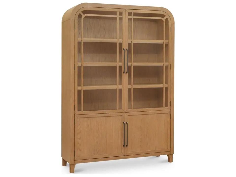 Maddie Oak Wood Natural Display Cabinet