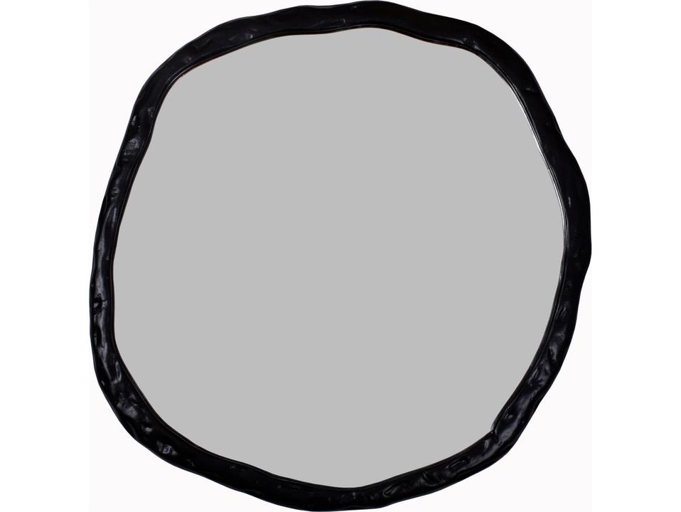 Foundry Black Round Wall Mirror