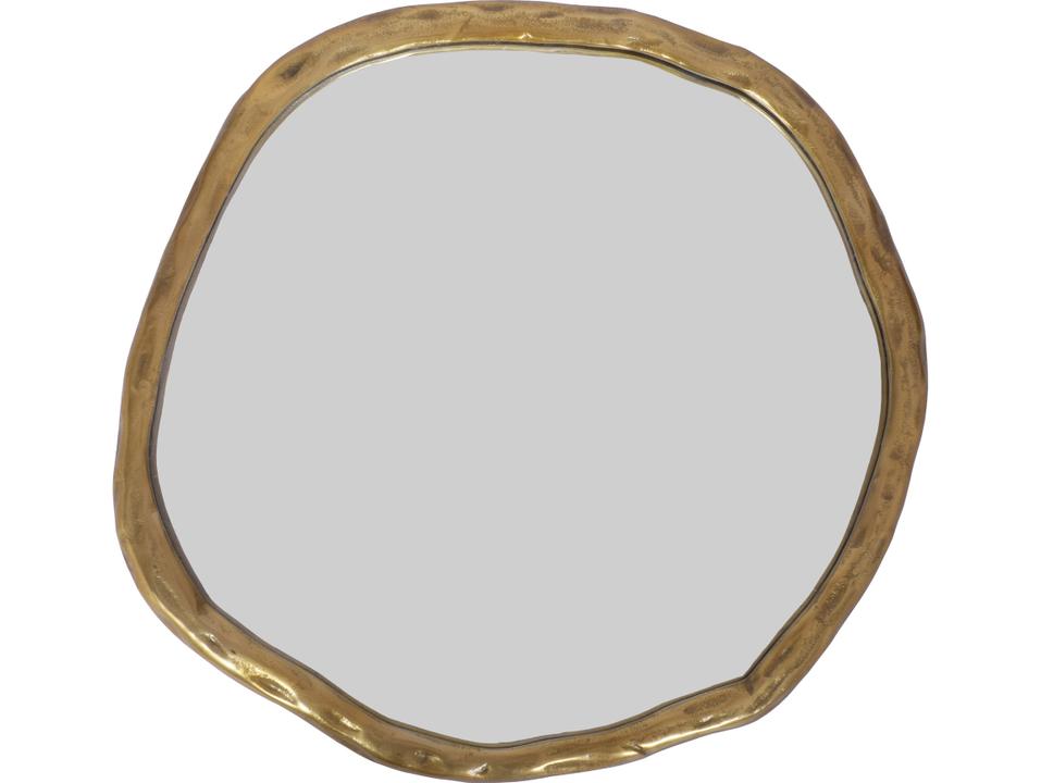 Foundry 24 Inch Round Wall Mirror in Golden Brushed Aluminum