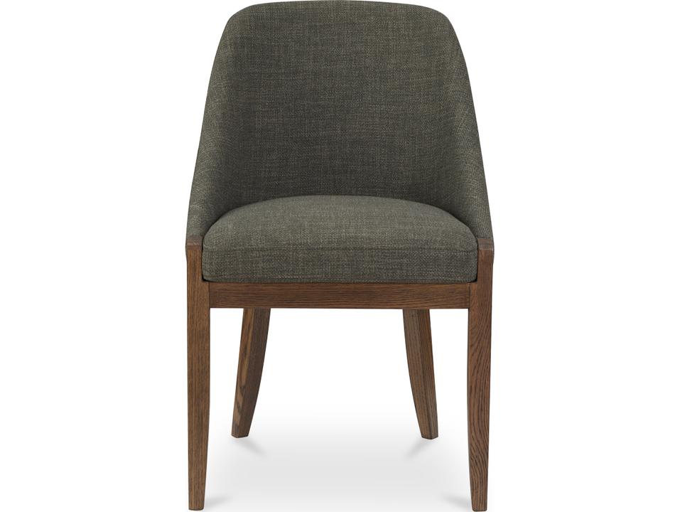 Edward Dining Side Chair Heather Green Performance Fabric with Solid Oak Frame
