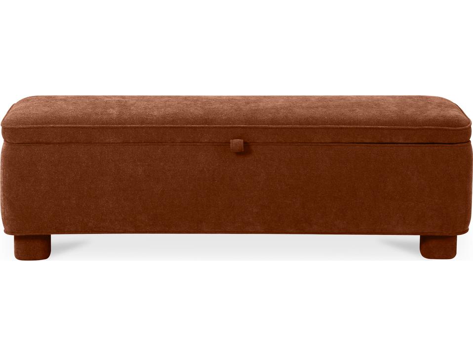 Ichigo Upholstered Storage Bench in Deep Orange Polyester