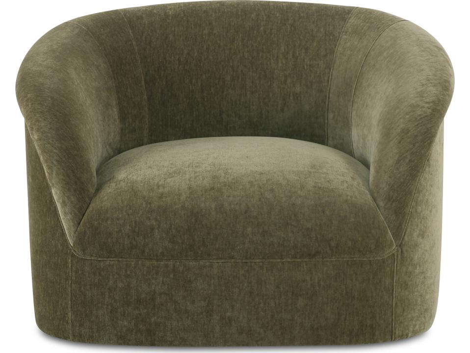 Thora Rolled Arm Accent Lounge Chair in Dark Green Velvet