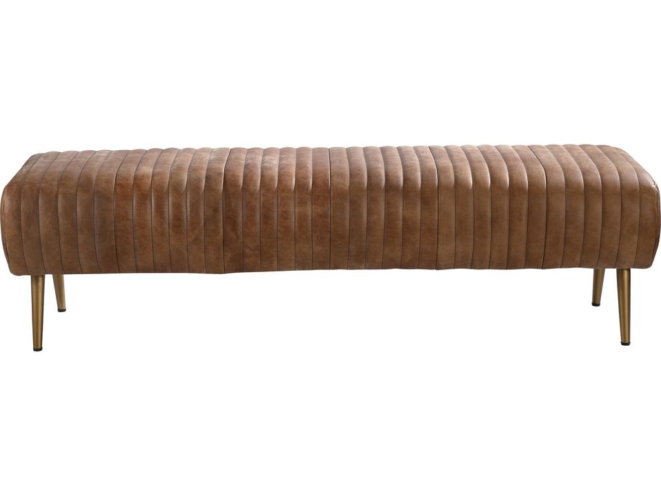 Endora 3-Seater Top-Grain Leather Bench in Open Road Brown