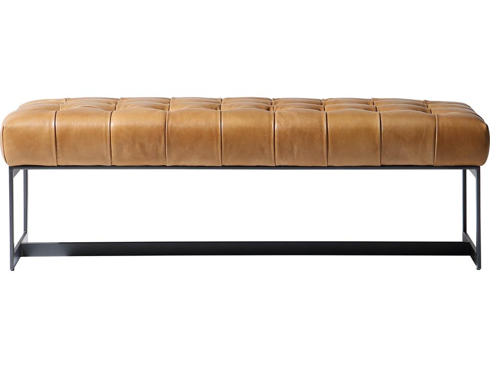 Wyatt Tan Top-Grain Leather Accent Bench