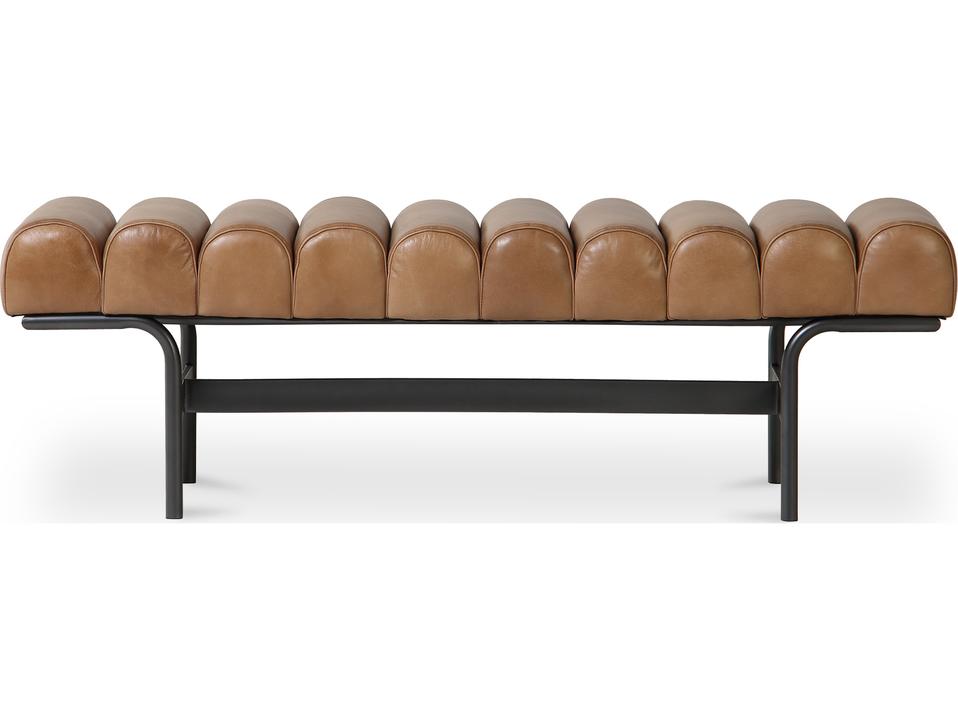 Harrison 3-Seat Top-Grain Leather Bench in Tan