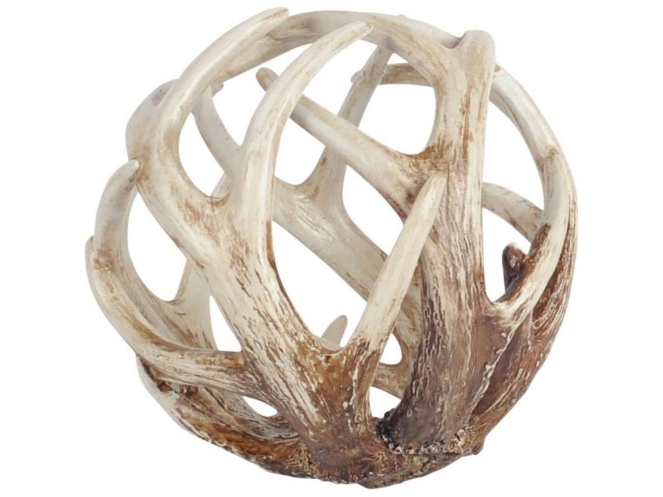 Ramus II Large Antler Shaped Decorative Orb in Brown