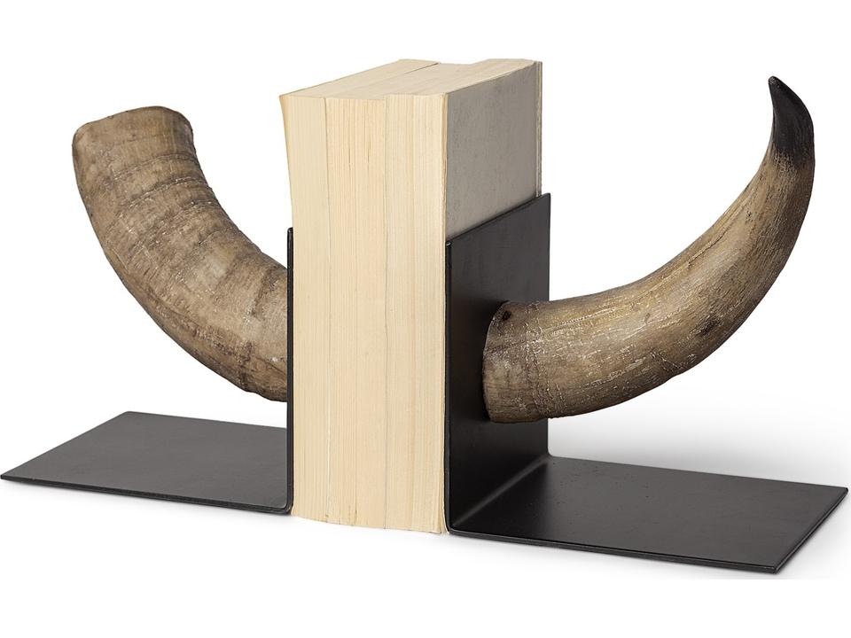 Nickerson (Set of 2) 6L x 7W Bull Horn Bookends