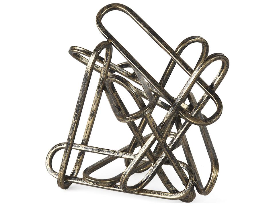 Henderson II Gold Metal Paperclip Decorative Object 10 Inch Long