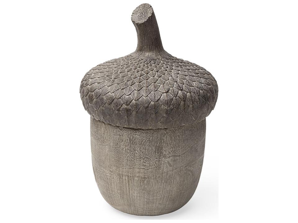 Mandor I (Small) 6L x 6W Brown Resin Acorn Box