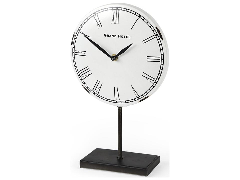 Harriet White/Bronze Metal Table Clock