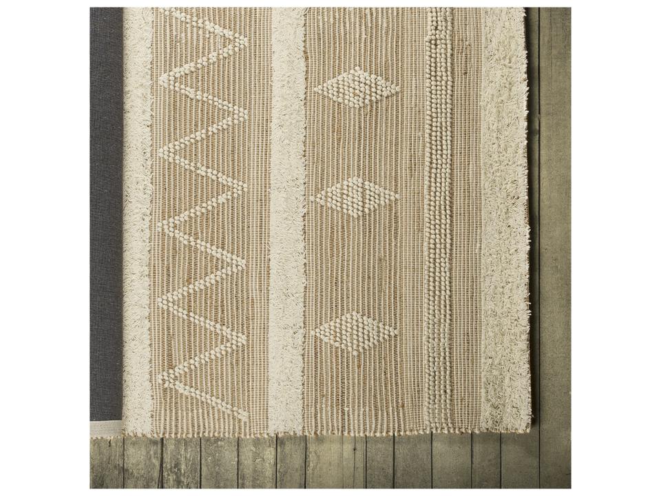 Paloma 96 x 60 Brown/Cream Hemp/Wool Raised Detail Rug