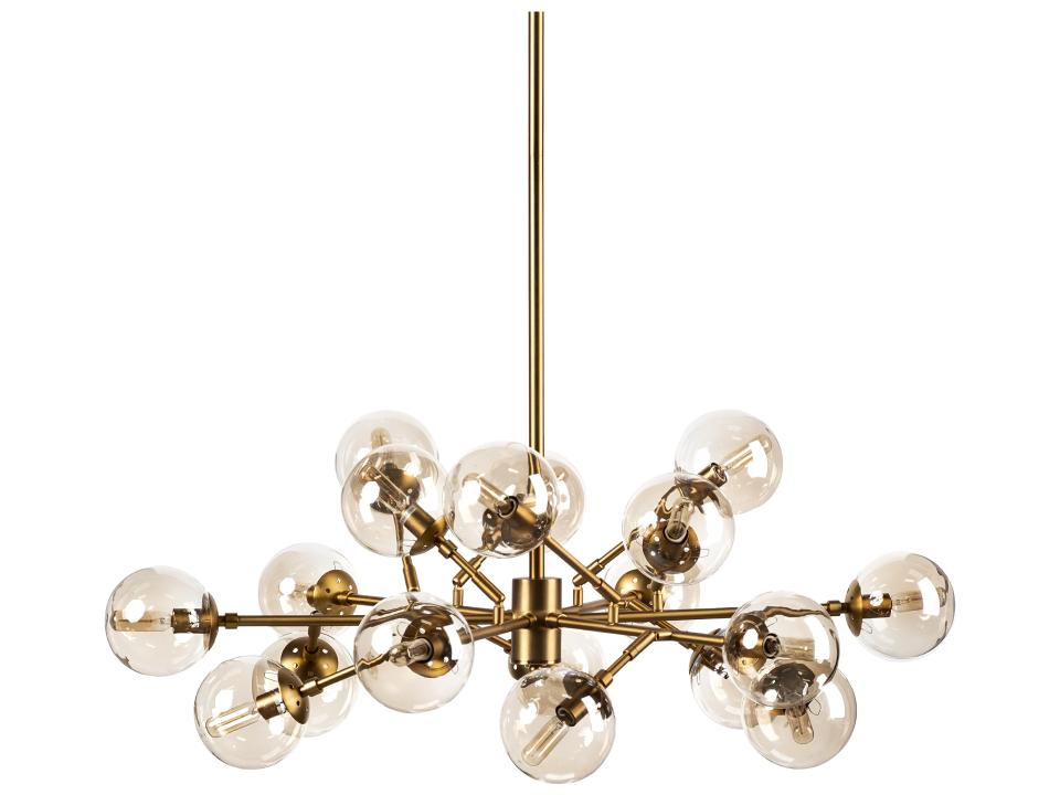 Rudyard Glass Globe and Gold Metal Chandelier