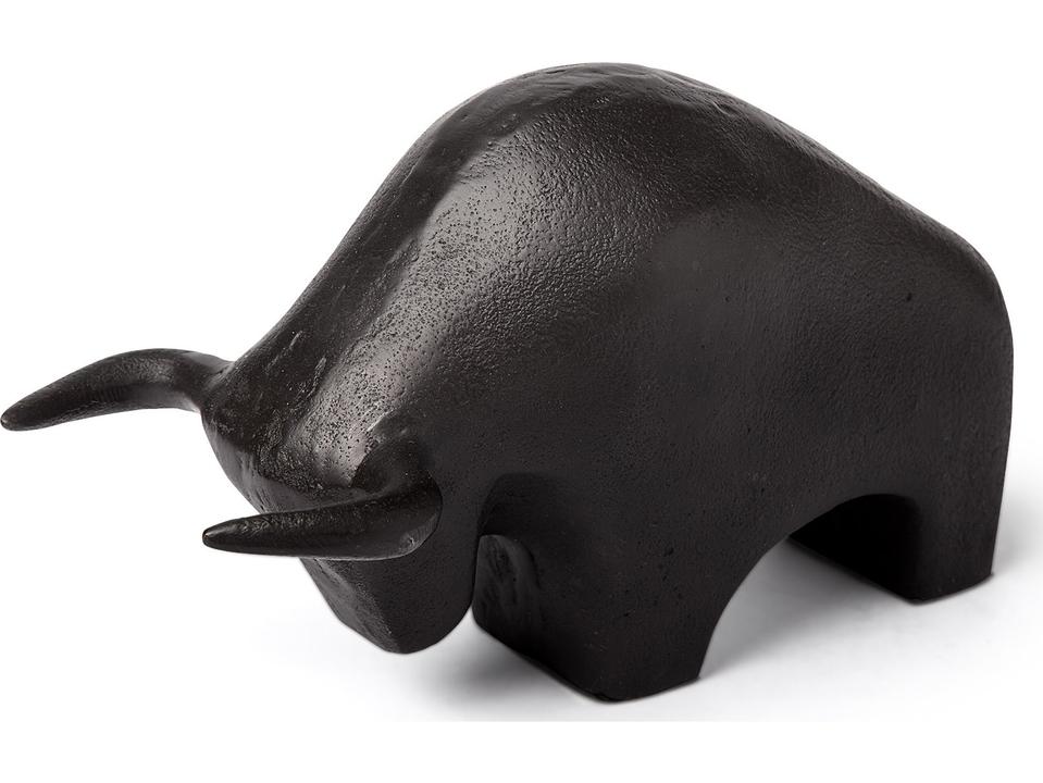 Tauro II Black Cast Aluminum Raging Bull Sculpture