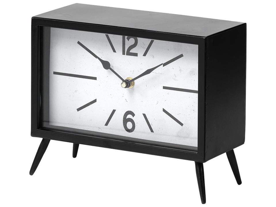 Lita Black Metal Rectangular Table Clock