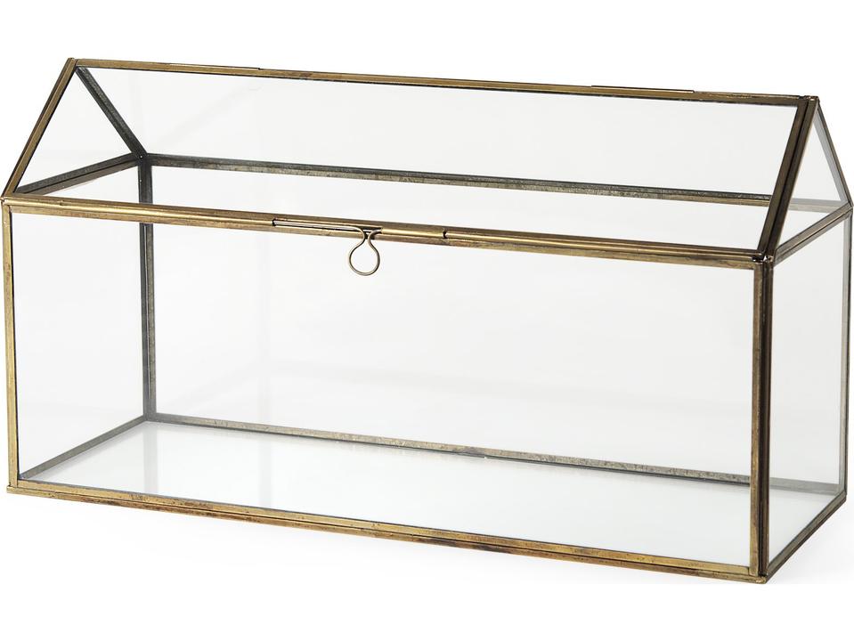 Hutt 16L x 6W x 9H Gold Glass Terrarium Box