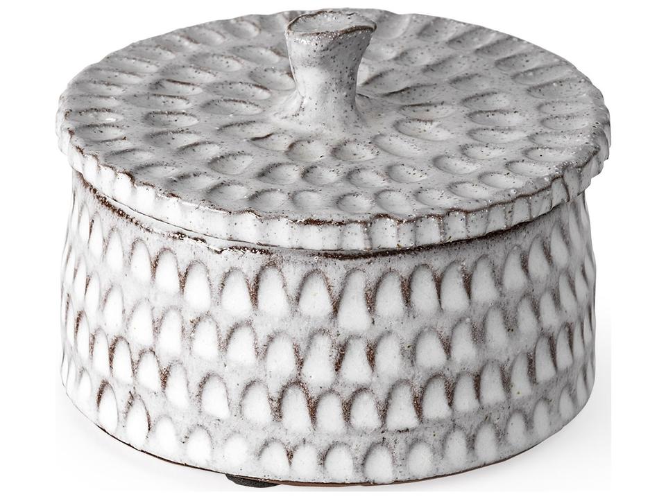 Azul (Small) 5L x 5W Gray Ceramic Detailed Decorative Box