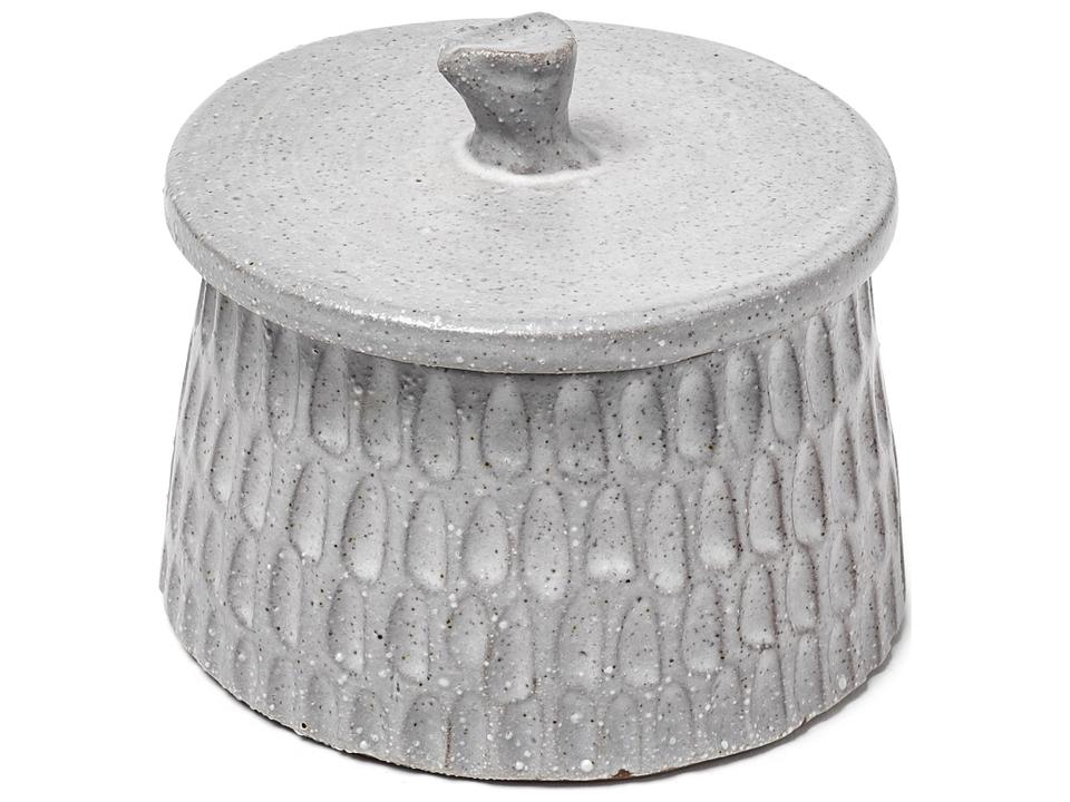 Azul (Large) 5L x 5W Gray Ceramic Detailed Decorative Box