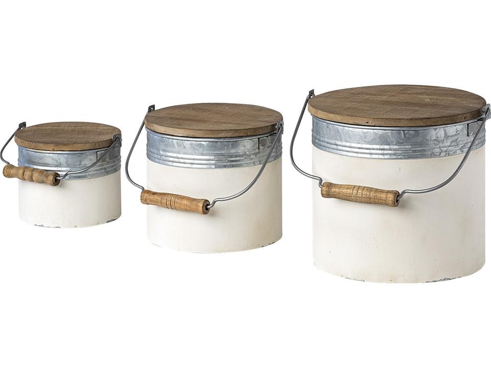 Alani (Set of 3) White Metal Storage Boxes