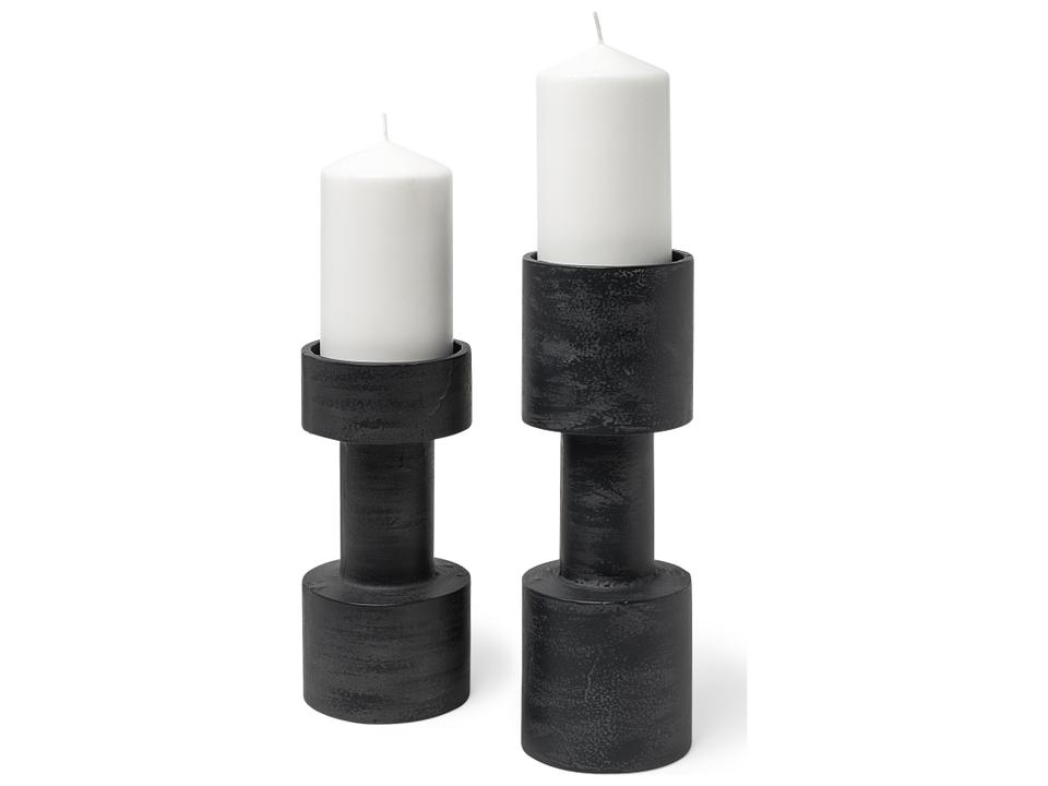 Bolton I 3.9L x 3.9W x 10.6H Black Metal Table Candle Holders