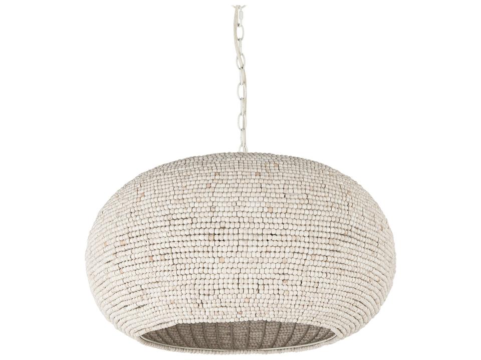 Theta 30.0 L x 30.0 W x 15.0 H White-Washed Beaded Chandelier