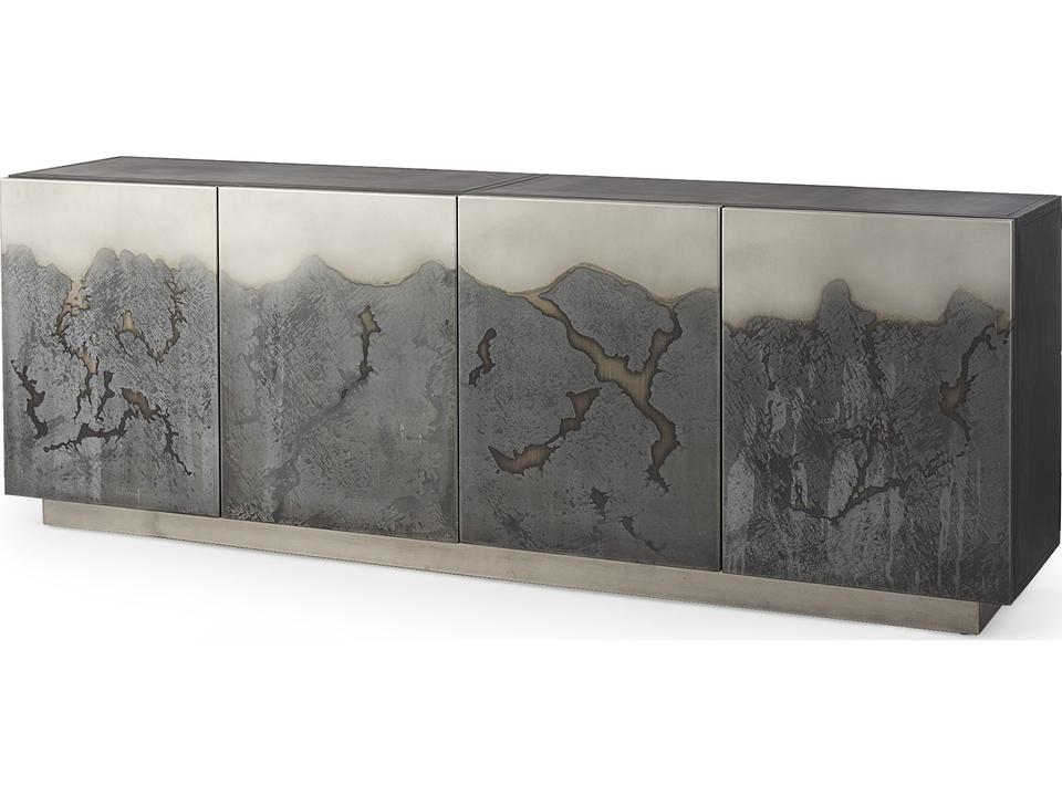 Roxdale Acid Wash Metal Sideboard with 4 Doors
