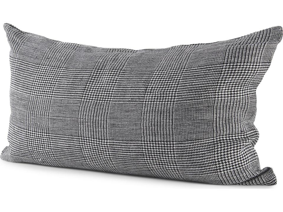 Ramone 14 x 26 White and Black Fabric Decorative Pillow Cover