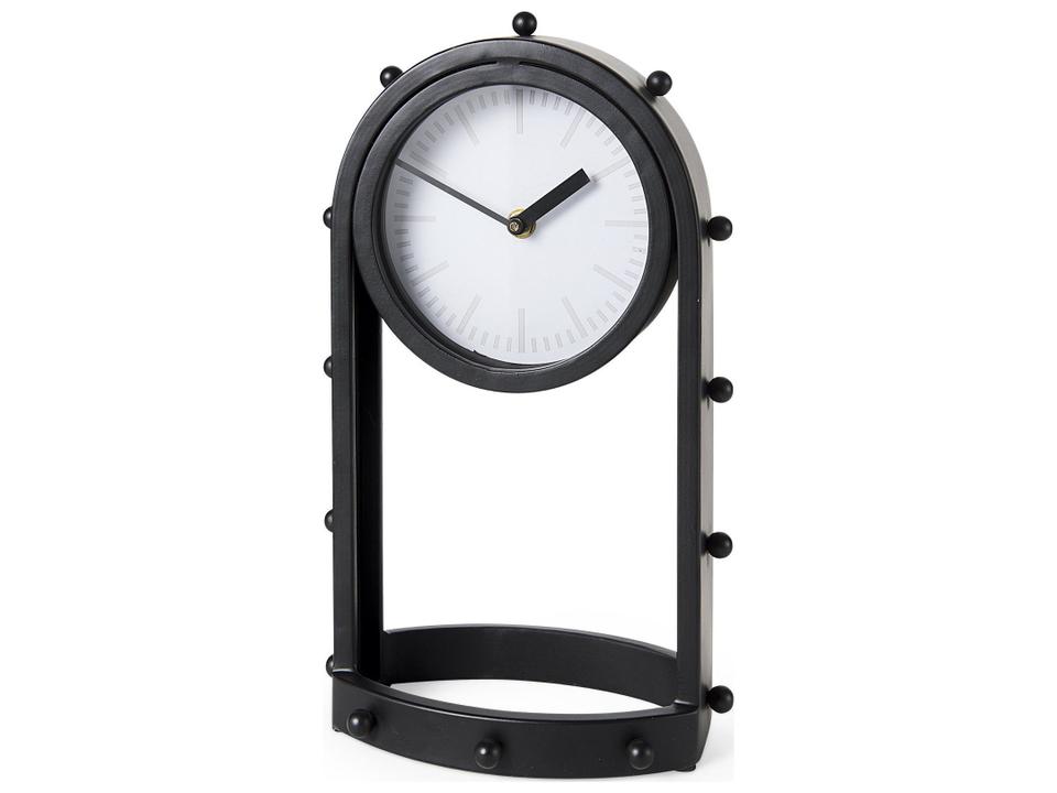 Marian Black Studded Industrial Table Clock