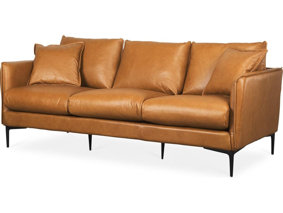 Lake Como 3-Seat Full-Aniline Leather Sofa in Tan