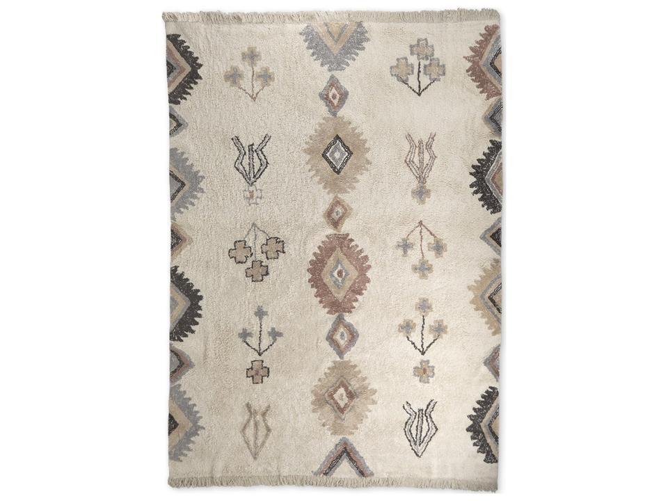 Carla 5x8 Earthy Neutrals Patterned Cotton Area Rug