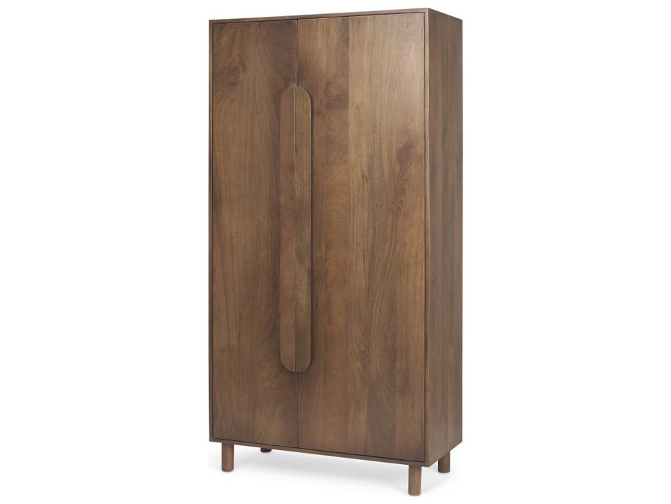 Astrid Solid Wood Armoire in Medium Brown