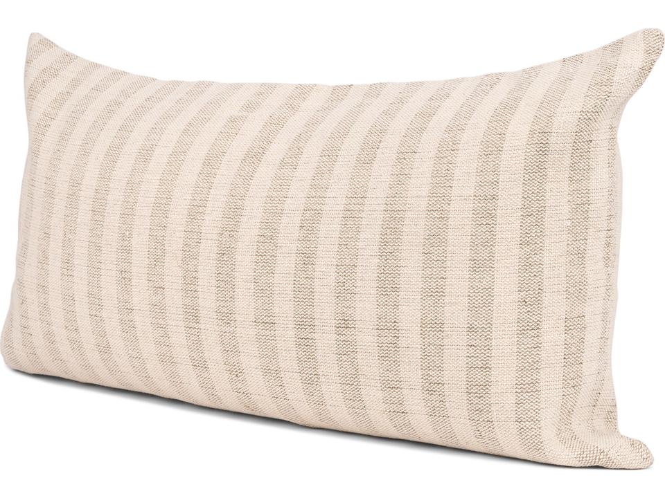 Jace Lumbar Decorative Pillow Cover Cream with Beige Stripe