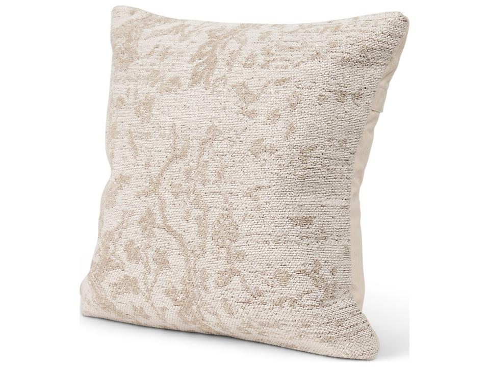 Khloe Cream Square Pillow Cover with Rug-Inspired Pattern