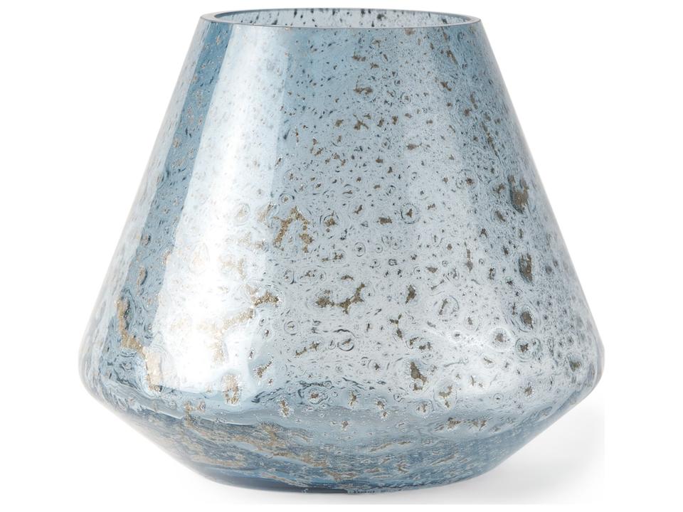 Robyn Short Blue Glass Vase