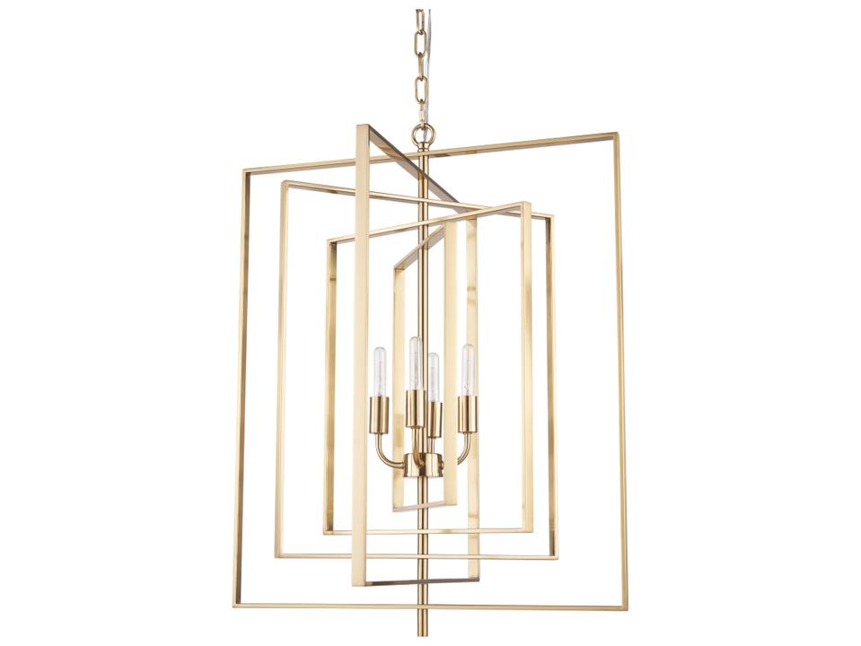 Colleen Antiqued Gold Metal 4-Light Chandelier