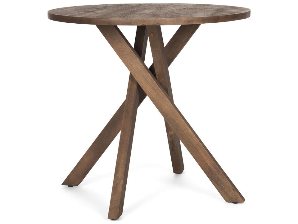 Solana Round Mango Wood Foyer Table in Medium Brown