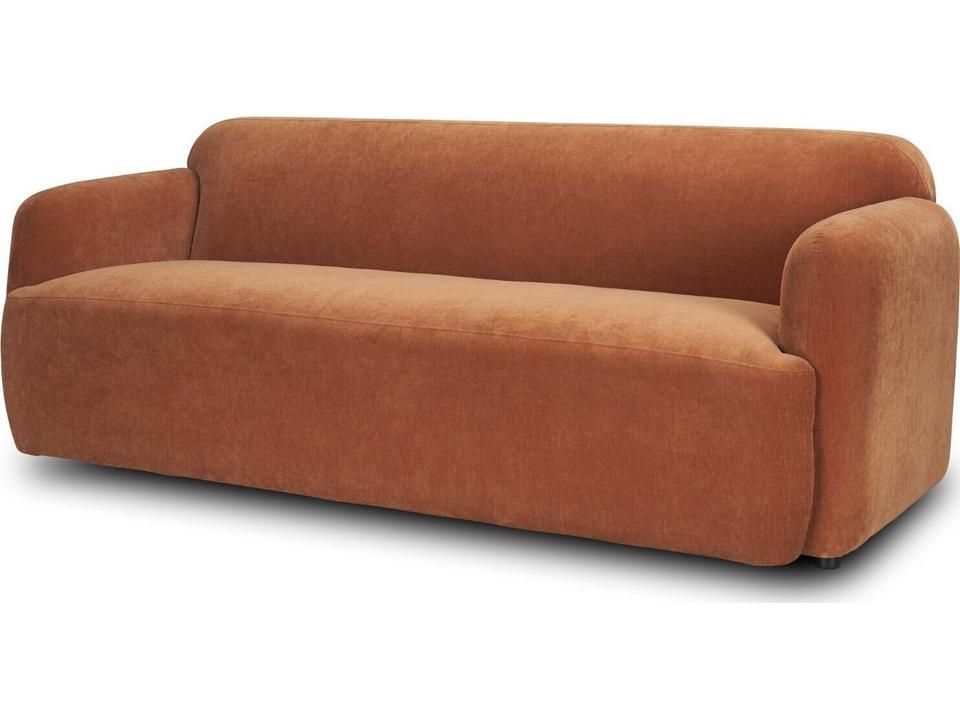 Saga 3-Seat Stonewashed Rust Chenille Fabric Sofa