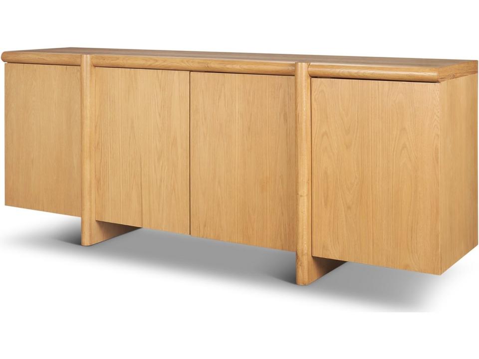 Rowan Light Brown Oak Wood Closed 4 Door Sideboard