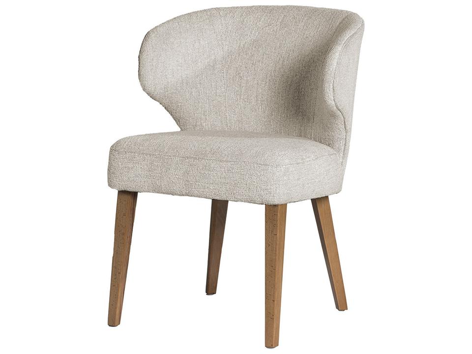 Niles 22.5L x 24.5W x 32H Cream Fabric Seat W/ Med Brown Wooden Legs Wingback Dining Chair (G520-4A)