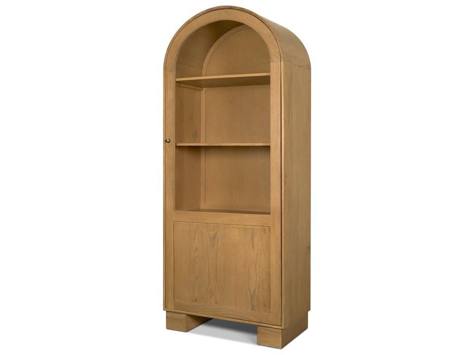 Hawthorne Solid Oak Wood w/ Glass Curio Cabinet