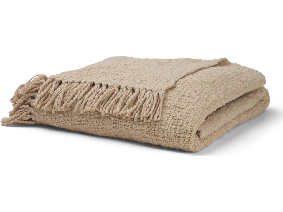 Kambal Light Beige Woven Cotton Throw Blanket