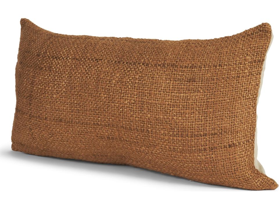 Lowen 14x26 Lumbar Copper Rust Woven Decorative Pillow